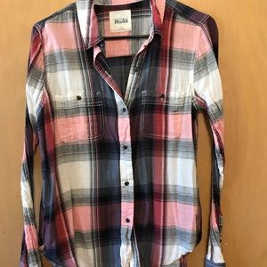 Pink and grey flannel